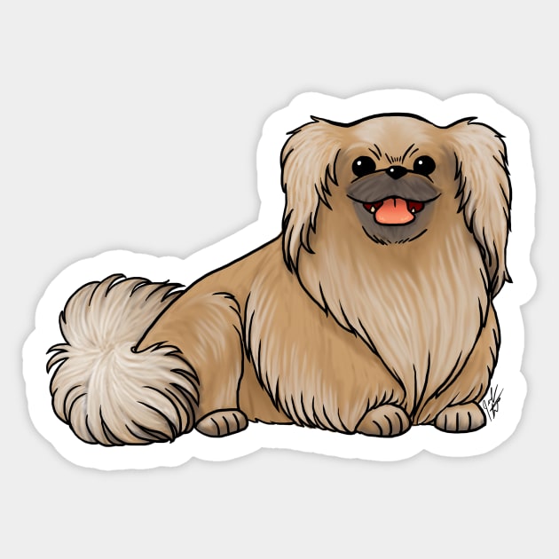 Dog - Pekingese Sticker by Jen's Dogs Custom Gifts and Designs